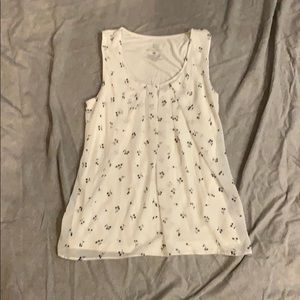 White patterned dressy tank top